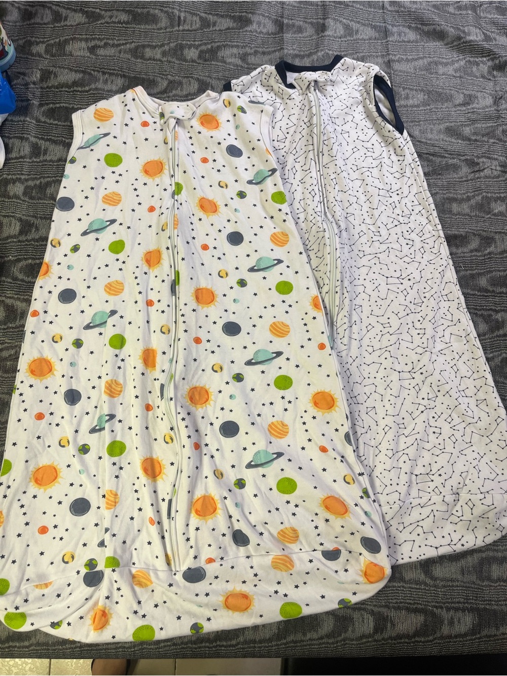 Toddler 2 pack Space-Print Sleeveless Sleep Sack 100% cotton 12-18 months